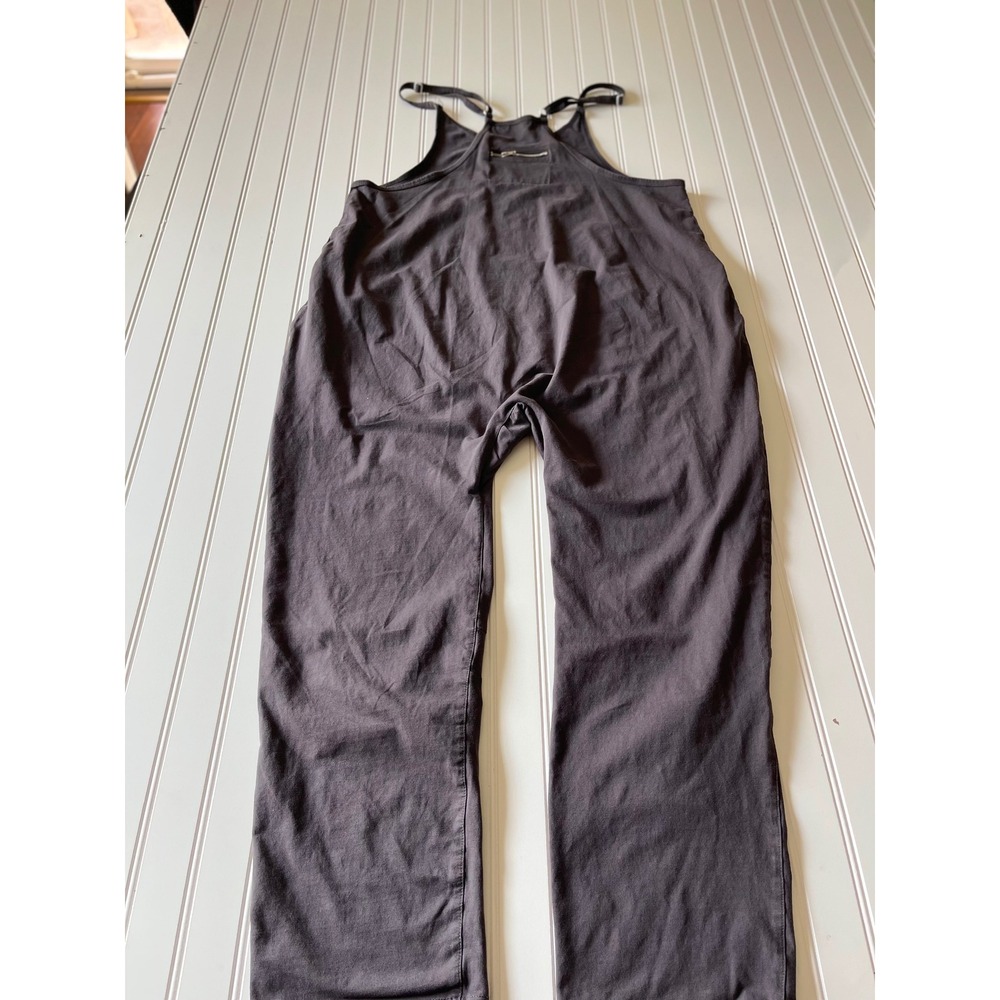 Oufeiya Charcoal Gray Wide Leg Overalls Adjustable Straps Drop Crotch Jumpsuit M - Picture 6 of 9